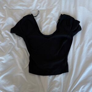 Lululemon Black Crop Scoop Tee